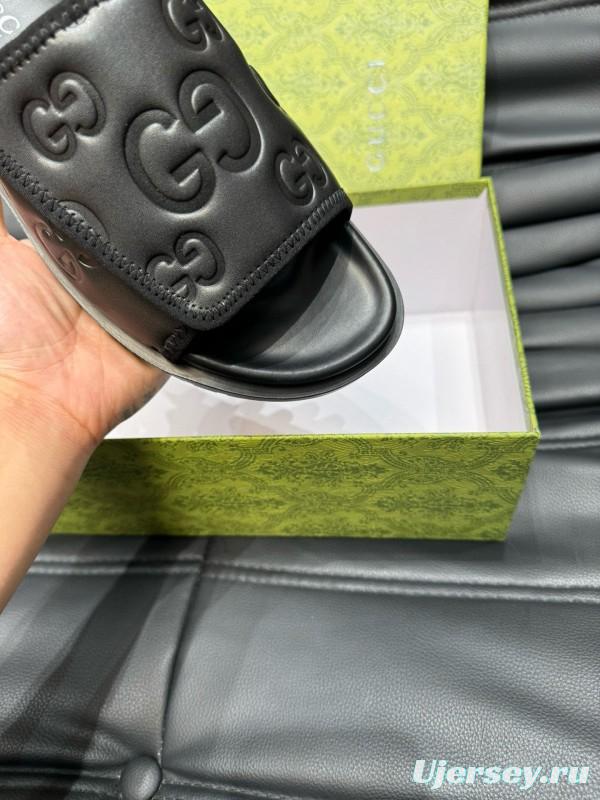 2024 GUCCI Black Leather Slippers MJ00200