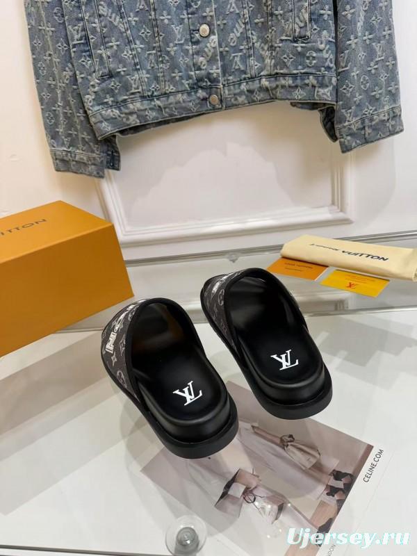 2025 LV Black Fabric Slippers LY