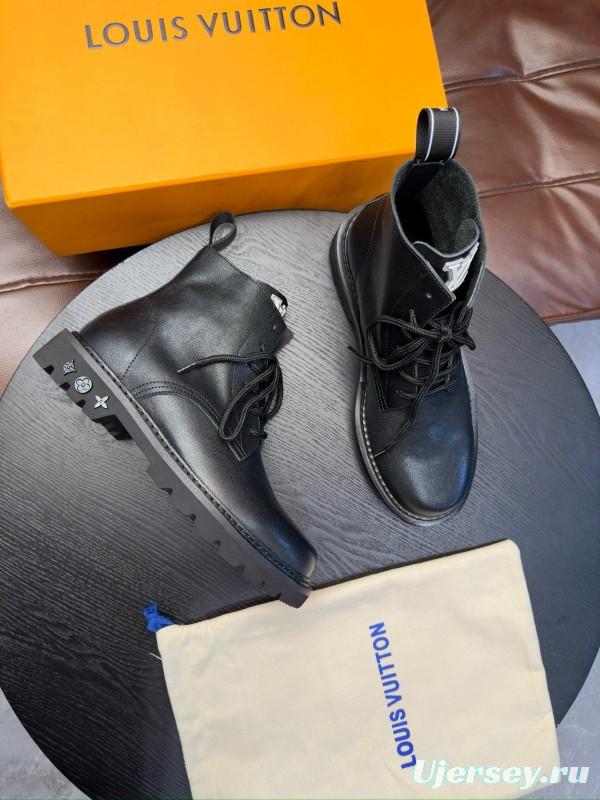 2024 Men Louis Vuitton Black Calf Leather Casual High Top MJ00440