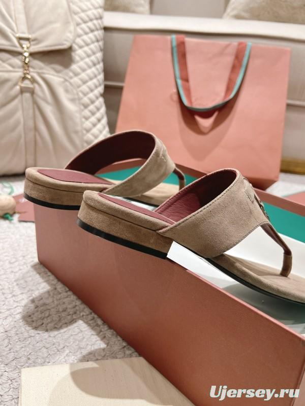 2025 Slippers Le Parmentier Brown Suede Slippers LY00250