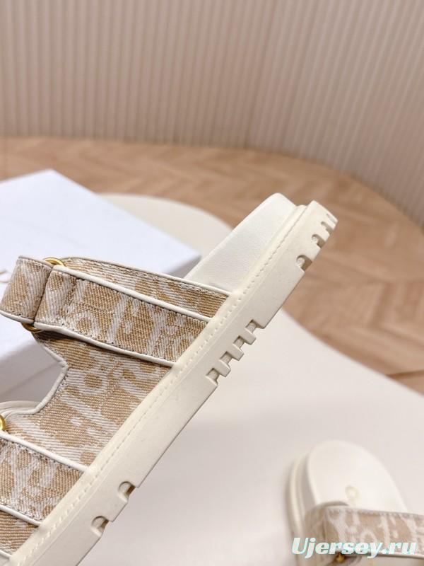2025 Slippers Dior Beige Fabric Slippers LY