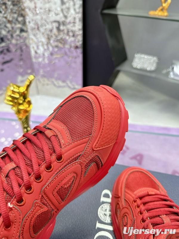 2024 Unisex Dior Red Mesh Technology Fabric B30 Sneakers Collaboration MJ00330