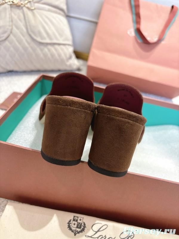 2025 Women LP Brown Suede Mules