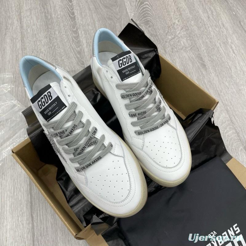 2024 Unisex GGDB White Silver Leather Sneakers MJ00260