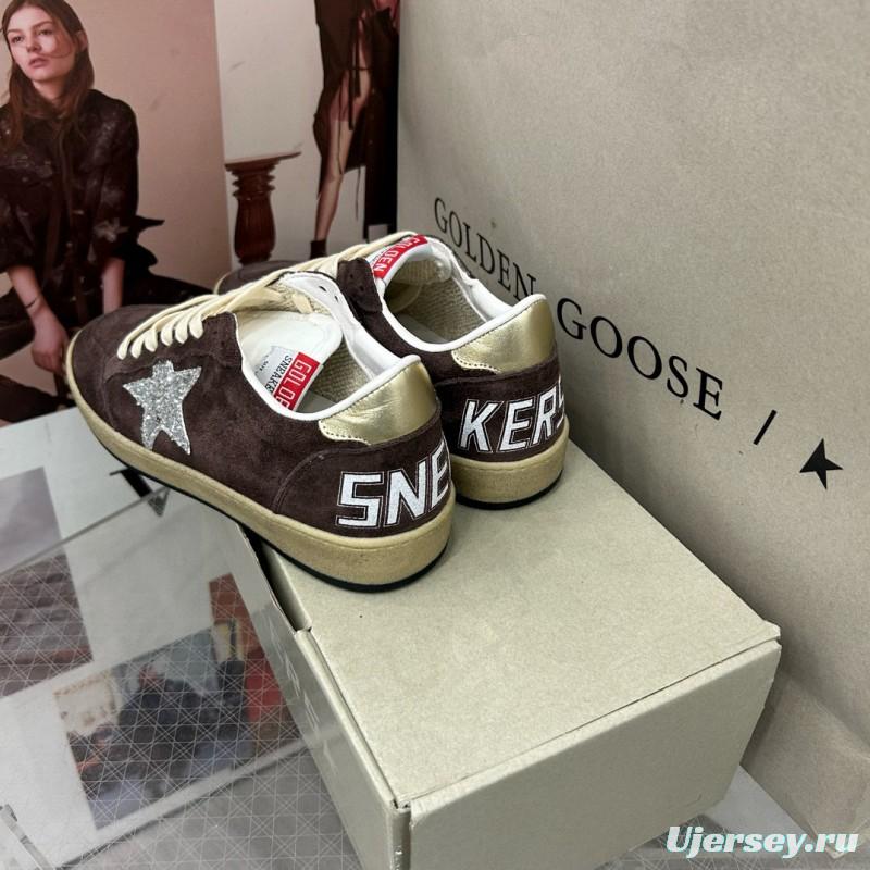 2024 Unisex GGDB Brown Silver Suede Leather Sneakers MJ00260