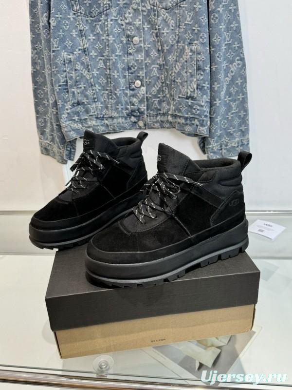 2024 Unisex UGG black suede platform boots