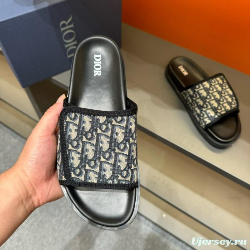 2024 Slippers Dior Black Canvas Slippers MJ00180