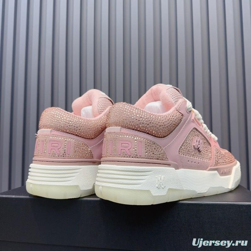 2024 Women Amiri pink mesh leather sneakers MJ00410
