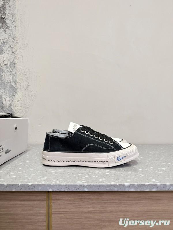 2025 Unisex VISVIM Black Canvas Sneakers KFY00260