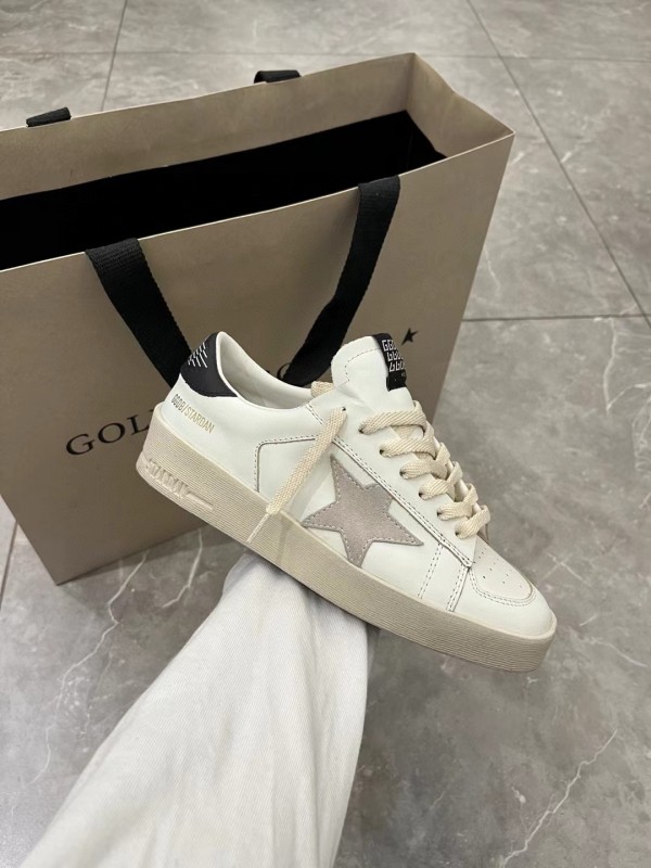 2024 Unisex GGDB White Black Leather Low Top Sneakers MJ00260