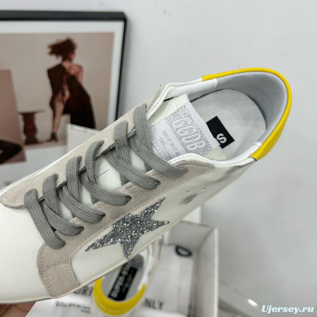 2025 Women GGDB White Grey Silver Glitter Yellow Leather Suede Sneakers