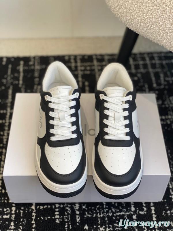2025 Women Alo Black White Leather Sneakers KFY00280