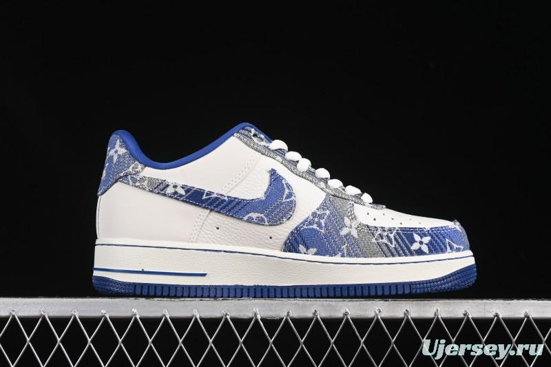 Nike Air Force 1 '07 Low LV Collaboration Gray Blue Denim Casual Sneakers - SC9207-540