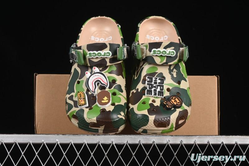 Bape x Crocs Classic Clog Camouflage Print Comfortable Versatile Clog - B.D4