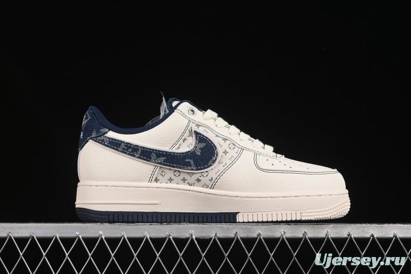 Nike Air Force 1 '07 Low LV Collaboration Dual-Tone Blue Denim Hook Low-Top Casual Sneakers - YX5066-342