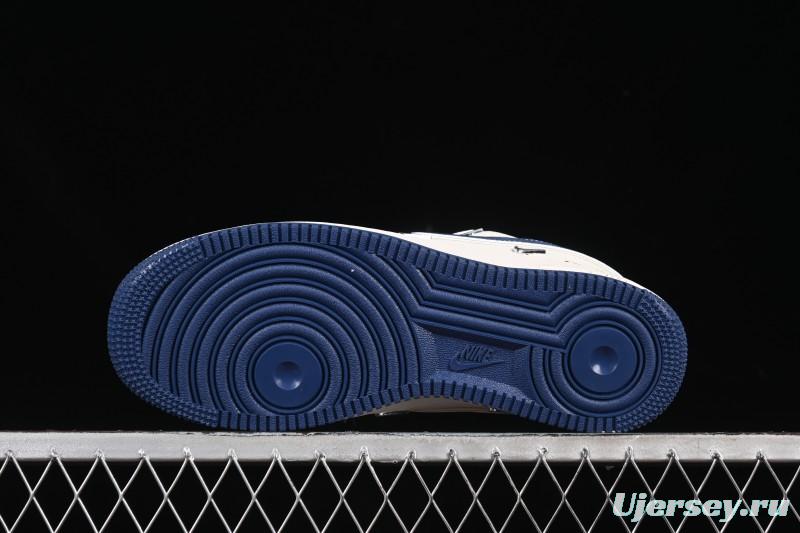 Nike Air Force 1 '07 Low Dior Collaboration Blue Four Small Silver Swoosh Casual Sneakers - XS2869-001