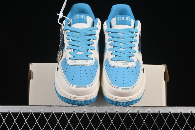Nike Air Force 1 '07 Low Dior Collaboration Stone Blue Low-Top Casual Sneakers - KK1988-088