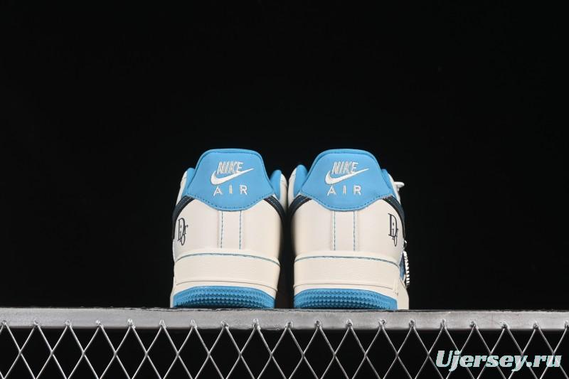 Nike Air Force 1 '07 Low Dior Collaboration Stone Blue Low-Top Casual Sneakers - KK1988-088