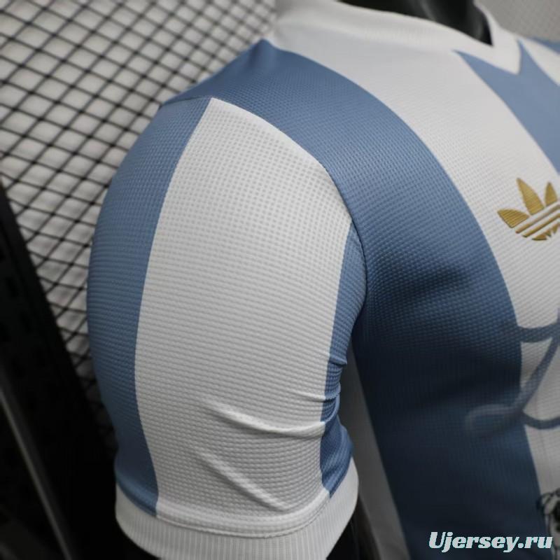 Player Version 2025 Argentina Blue with Messi Celebration Print Jersey