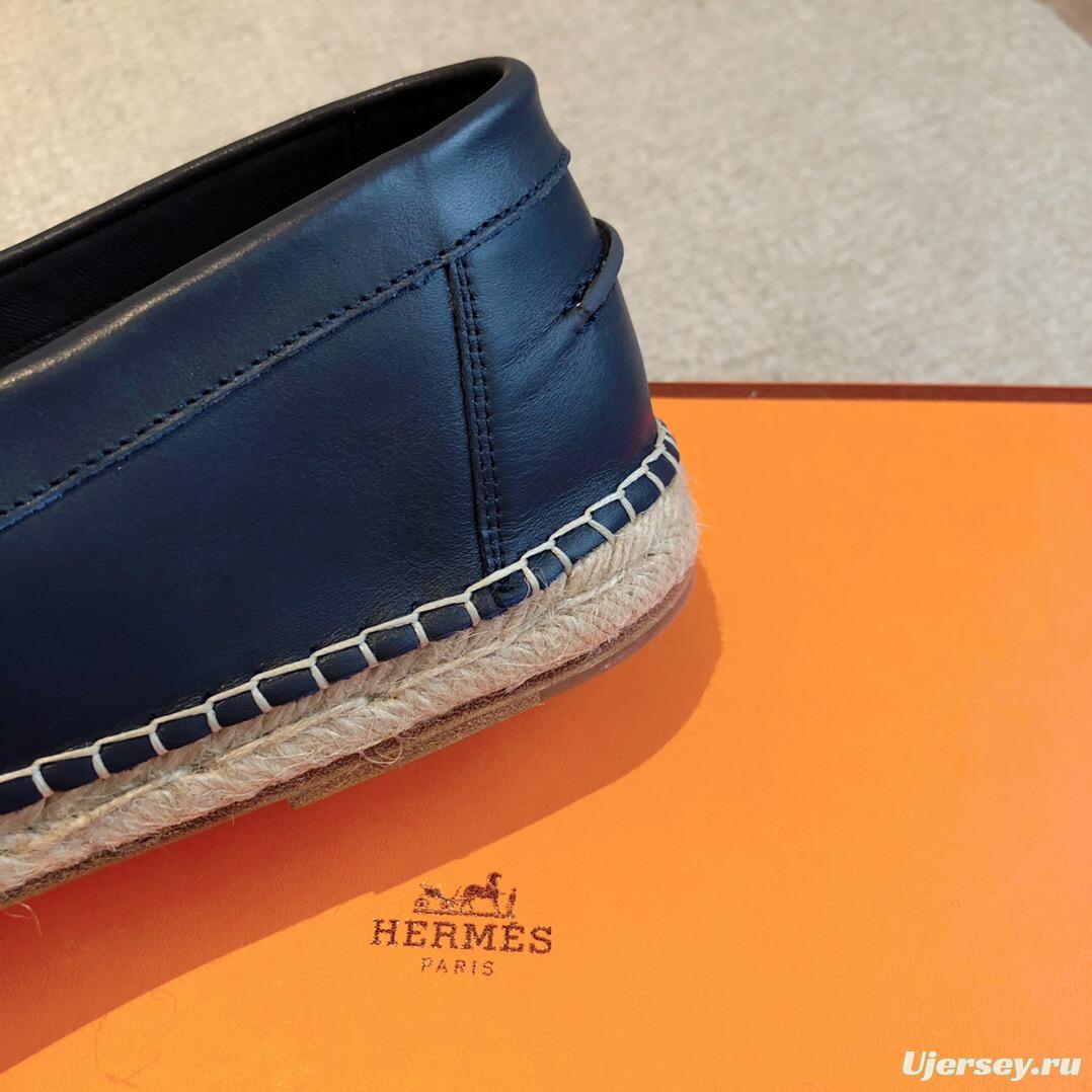 2025 Unisex Hermes Black Calfskin Loafers AS00380