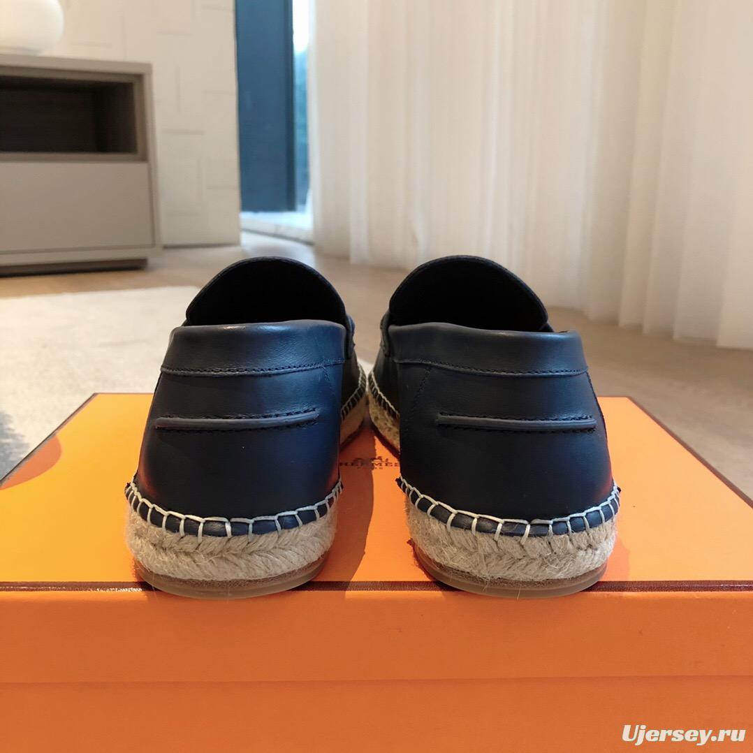 2025 Unisex Hermes Black Calfskin Loafers AS00380