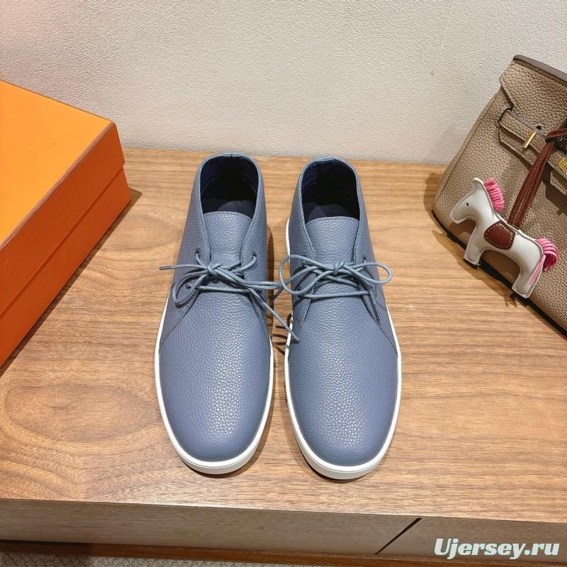 2025 Unisex H Light Blue Leather Sneakers AS00380
