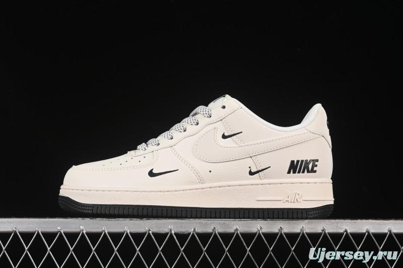 Nike Air Force 1'07 Low Casual Sneakers with Triple Black Swoosh - XX3168-183