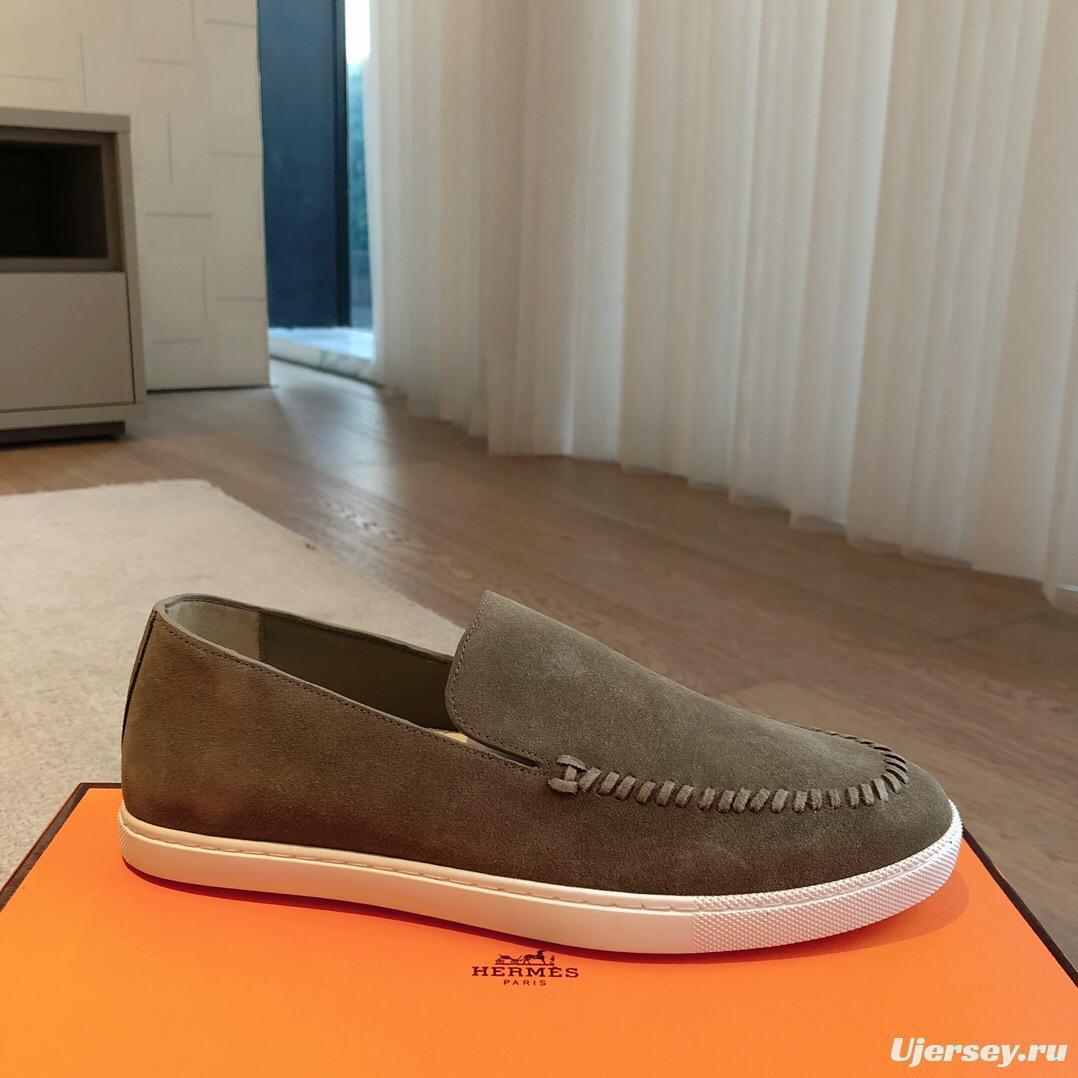 2025 Unisex Hermès Brown Suede Plimsolls AS00380