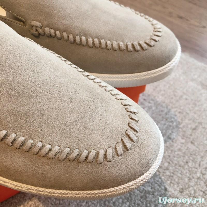 2025 Men Hermès Beige Suede Loafers AS00380