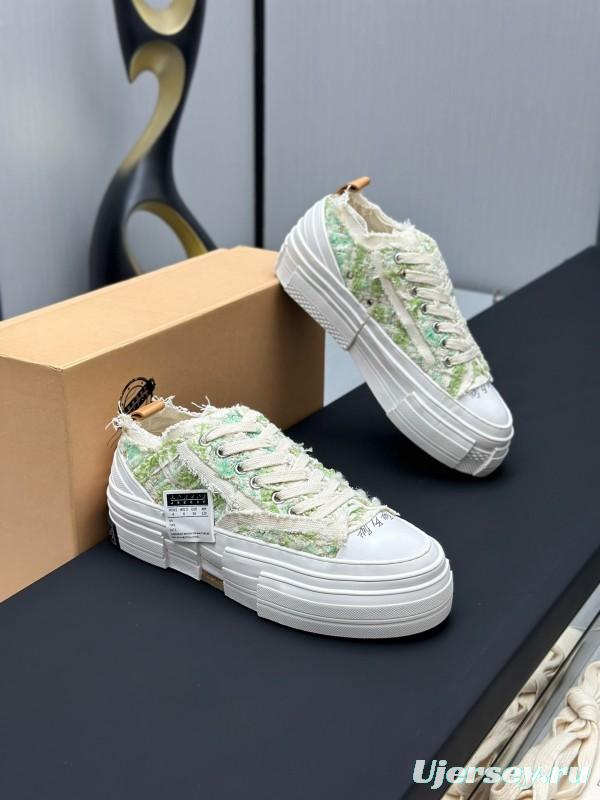 2025 Unisex XVESSEL White Green Canvas Plimsolls Vulcanized AS00260