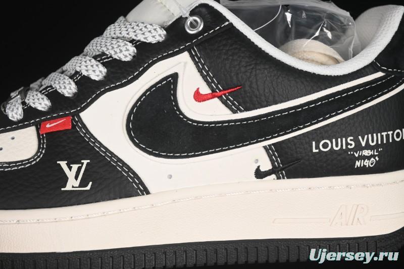 Nike Air Force 1 '07 Low LV Collaboration Black Leather Casual Sneakers - YX5066-349