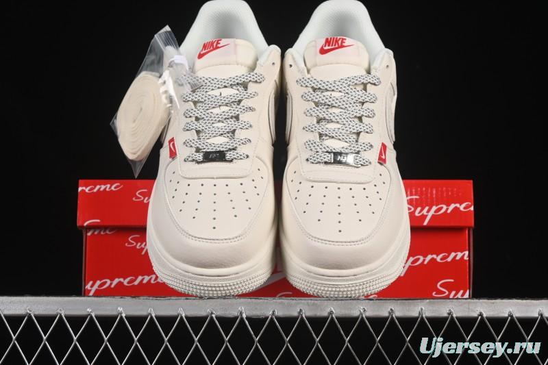 Nike Air Force 1 '07 Low Supreme Collaboration Versatile Beige Casual Sneakers - CS5288-011