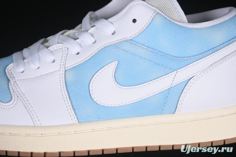 Nike Air Jordan 1 Low Worn Blue Denim Casual Sneakers - HQ2004-400