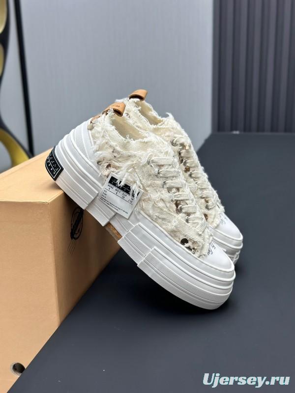 2025 Unisex XVESSEL White Canvas Plimsolls Vulcanized AS00260