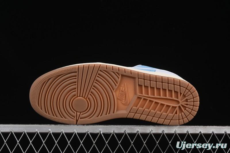 Nike Air Jordan 1 Low Worn Blue Denim Casual Sneakers - HQ2004-400