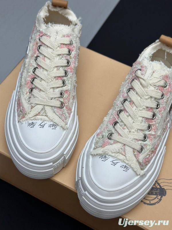 2025 Unisex XVESSEL White Canvas Plimsolls Distressed Design AS00260