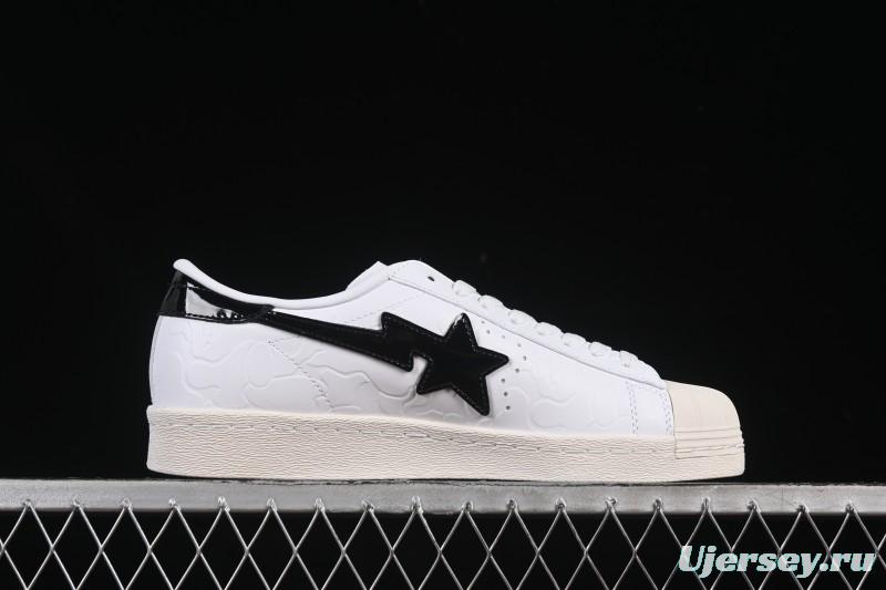 Adidas Bape Superstar Casual Sneakers with Shell Toe Design - JR2701