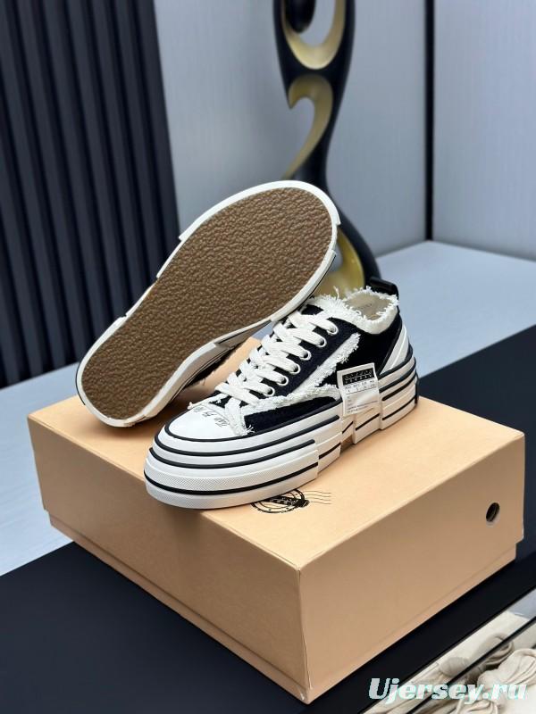 2025 Unisex XVESSEL Black White Canvas Plimsolls Vulcanized Shoes AS00240