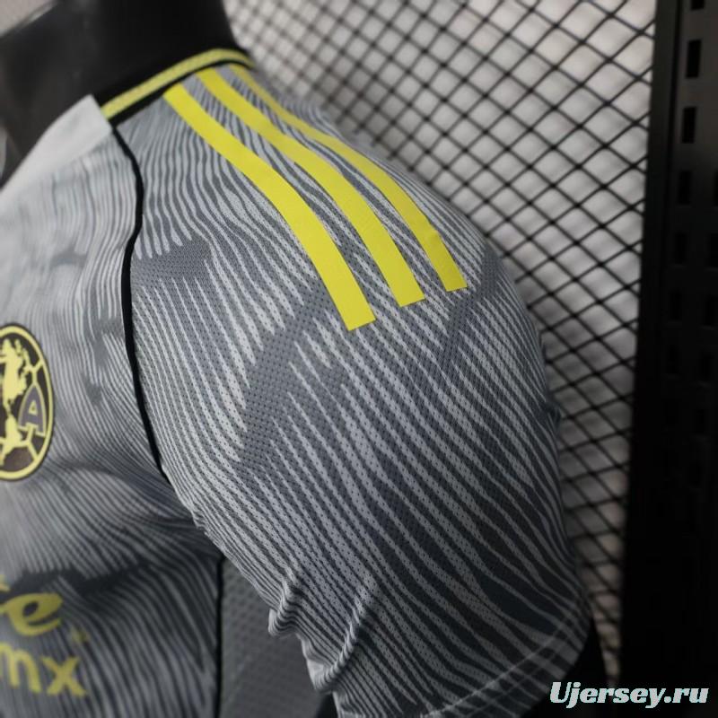 Player Version 25/26 Club America Grey with Diagonal Stripe Pattern Jersey