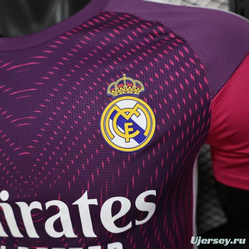 Player Version 25/26 Real Madrid Purple Pink with Geometric Wave Pattern Jersey