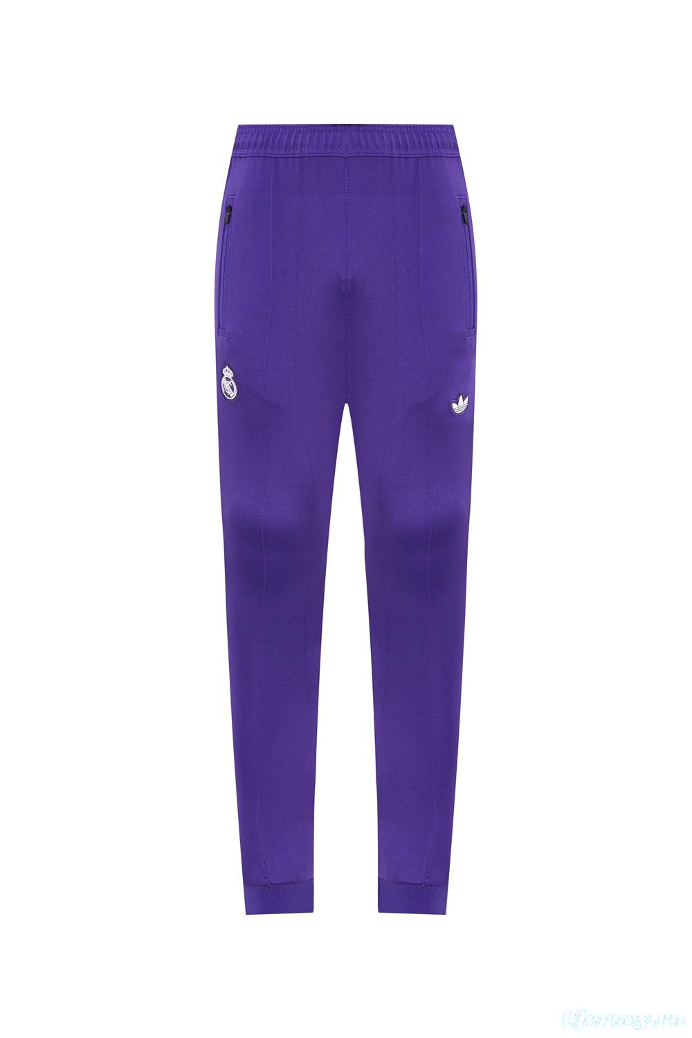 25/26 Real Madrid Purple Full Zipper Jacket +Long Pants