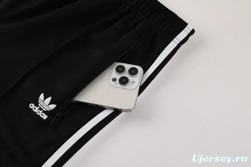 2025 Adidas Original Black Full Hoodie Zipper Jacket +Long Pants