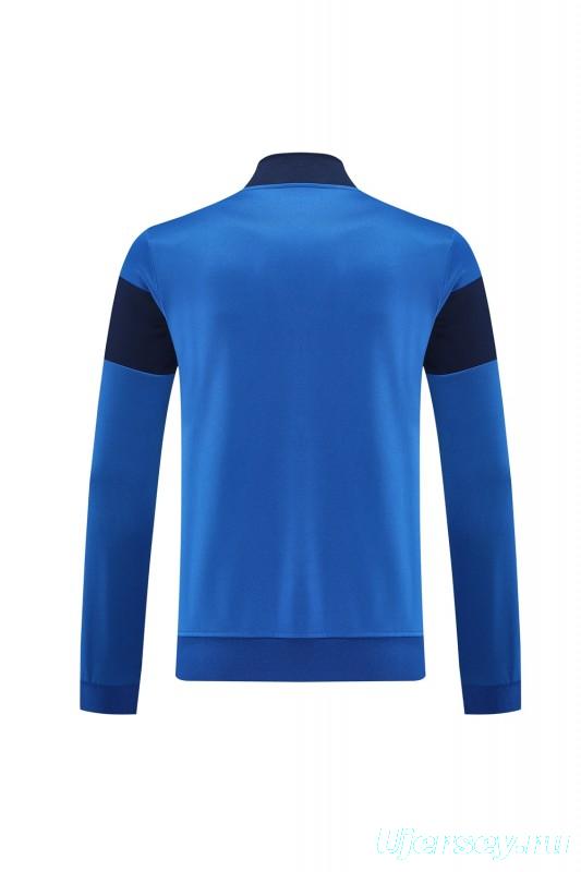2025 Nike Blue/Black Full Hoodie Zipper Jacket +Long Pants