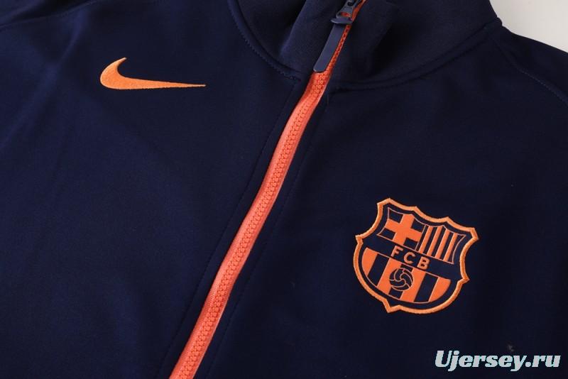 25/26 Barcelona Navy/Orange Full Zipper Jacket +Long Pants