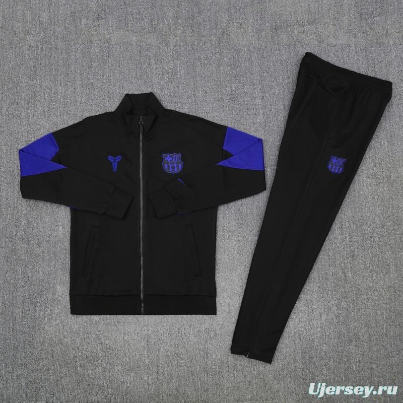 25/26 Barcelona Black/Blue Full Zipper Jacket +Long Pants