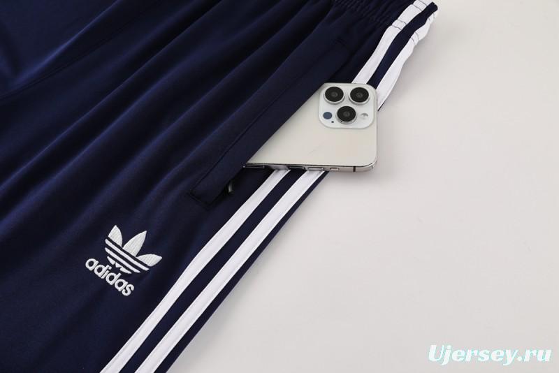 2025 Adidas Originals Long Sleeve T-Shirt Collection - Navy/White/Black with 3-Stripes