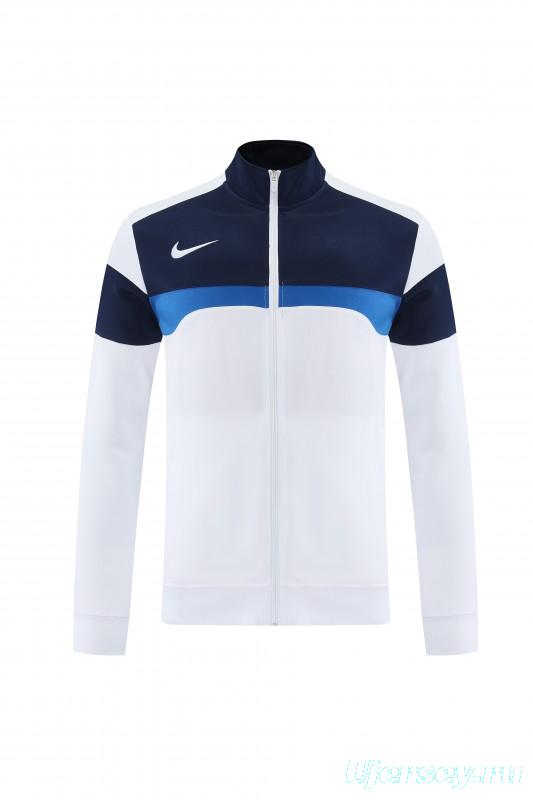 2025 Nike White/Navy Full Hoodie Zipper Jacket +Long Pants