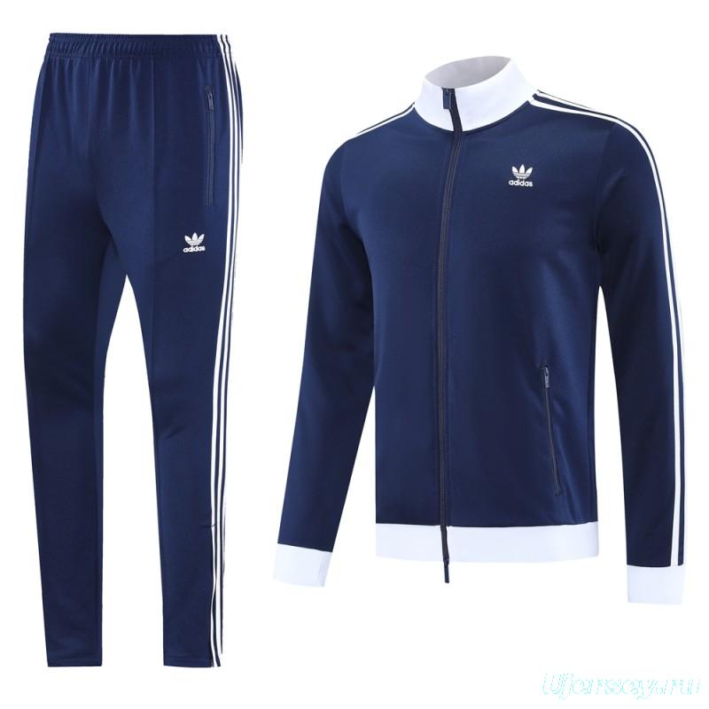 2025 Adidas Original Navy Full Hoodie Zipper Jacket +Long Pants