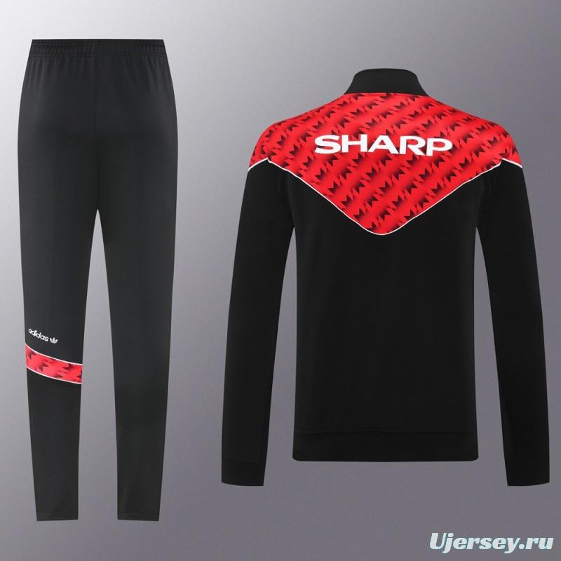 25/26 Manchester United Red/Black Full Zipper Jacket +Long Pants