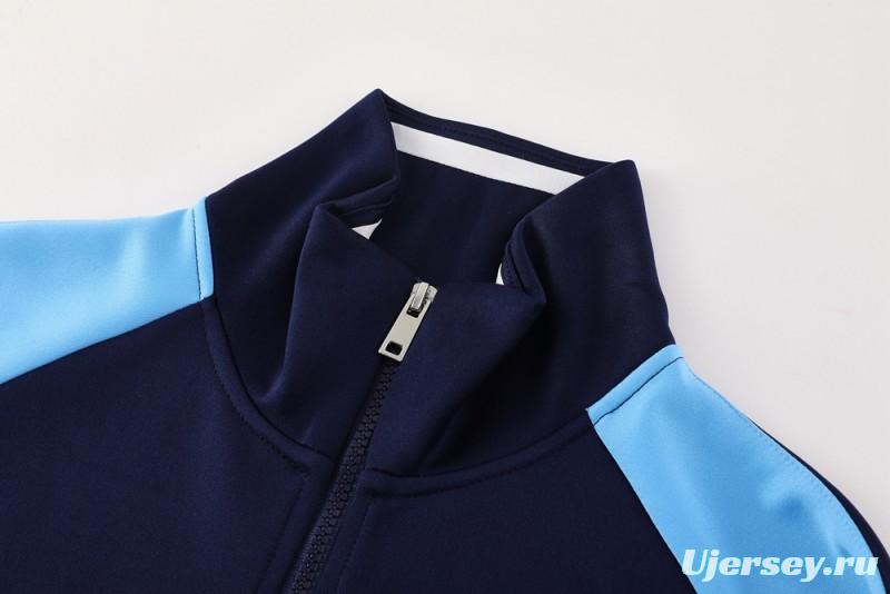 2025 NIKE Light Blue/Navy Full Zipper Jacket +Long Pants